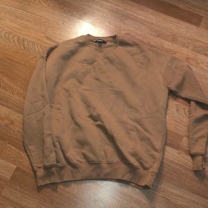 Misguided brown beige crew neck